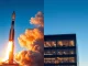 SpaceX rocket launch and modern office building representing Anthropic and OpenAI IPO news
