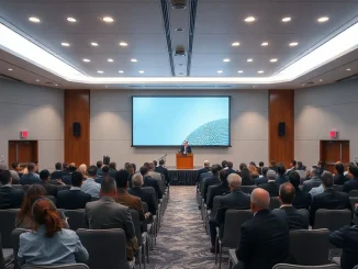 Conference hall at The Aerospace Corporation Campus for StrictlyVC Los Angeles event