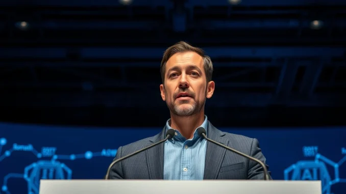 Dario Amodei, CEO of Anthropic, speaking at a tech conference about AI regulation and open-weight models.