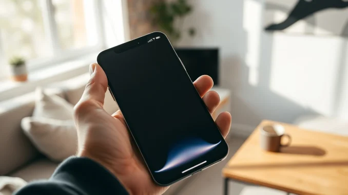 iPhone 17 Pro displaying the iOS 27 Siri AI interface in a bright living room