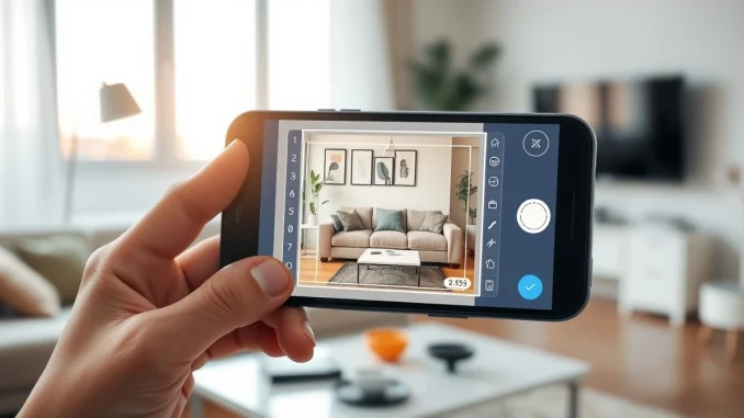 Smartphone displaying Meta's Muse AI image generator editing a living room photo for a Facebook Marketplace listing.
