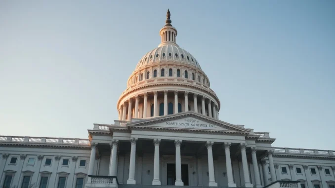 US Capitol building exterior with clear sky, representing crypto regulation and political ethics