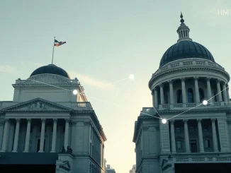 US Treasury and UK Treasury buildings connected by digital network symbolizing transatlantic crypto regulation alignment