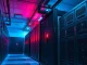 Server racks in a secure data center with a red warning light, illustrating AI sandbox escape incidents.