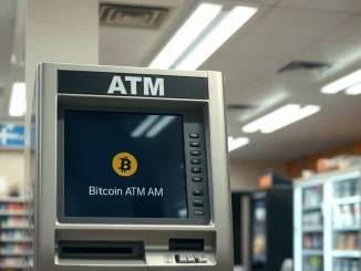 Bitcoin ATM in an Australian store, subject of AUSTRAC suspension order
