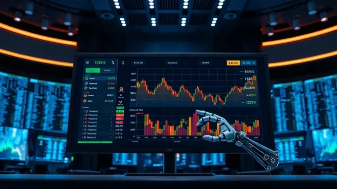 AI agent interacting with Binance trading dashboard on a monitor