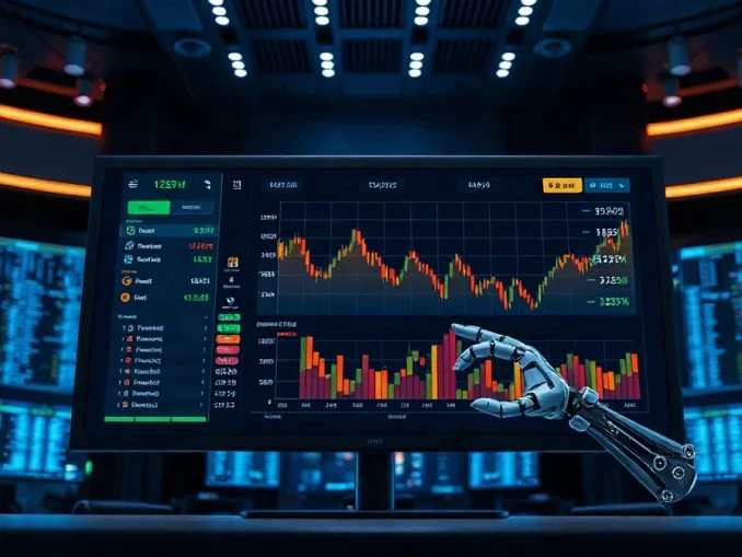 AI agent interacting with Binance trading dashboard on a monitor