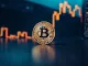 Bitcoin coin in foreground with a glowing price chart in the background, symbolizing a potential new bull market phase.