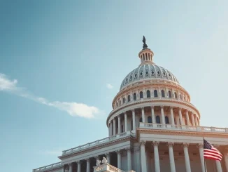 US Capitol building on a clear day, symbolizing the Senate's upcoming CLARITY Act vote and ethics negotiations.