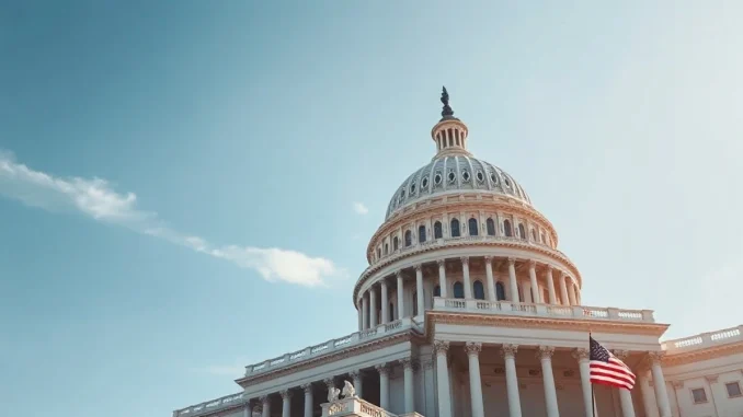 US Capitol building on a clear day, symbolizing the Senate's upcoming CLARITY Act vote and ethics negotiations.