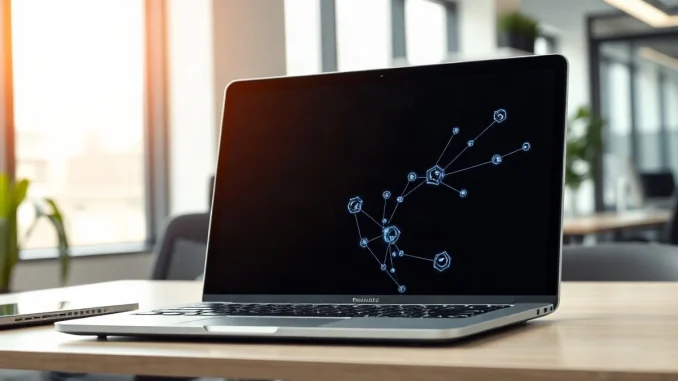 Laptop displaying a unified AI memory interface for Claude, representing the new sync between chat and Cowork.
