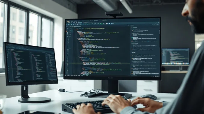 Developer using Cursor's AI code editor with Origin repository interface on screen