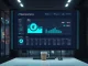 Ethena ENA token governance dashboard on screen in modern office