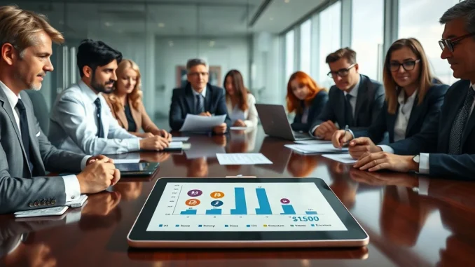 FASB board members reviewing stablecoin accounting rules in a modern conference room