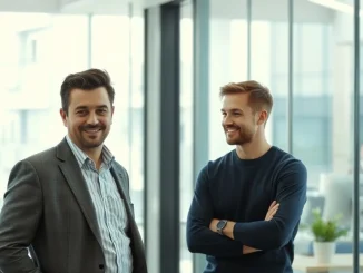 Klaviyo CEO Andrew Bialecki and Elias Torres in a modern office