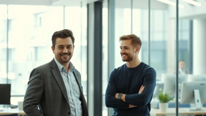 Klaviyo CEO Andrew Bialecki and Elias Torres in a modern office