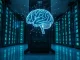 Nvidia data center with a holographic brain representing AI harness technology