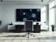 Modern executive office with AI graphics on monitor representing OpenAI leadership change