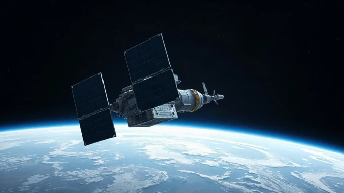 Starcloud orbital data center satellite in low Earth orbit with Earth horizon visible