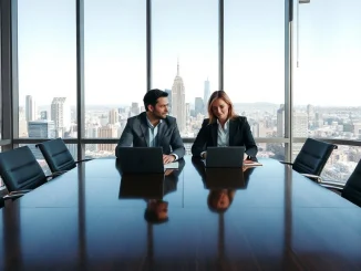 Business executives in a San Francisco boardroom discussing the Stripe-OpenRouter acquisition