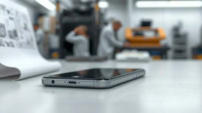 Close-up of the precision-engineered hinge mechanism on Apple's new Duo foldable phone.