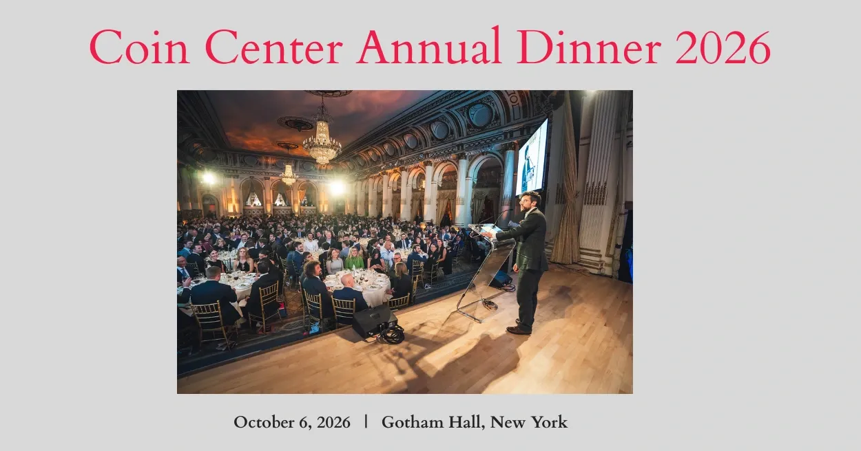 Coin Center Annual Dinner 2026 – event banner