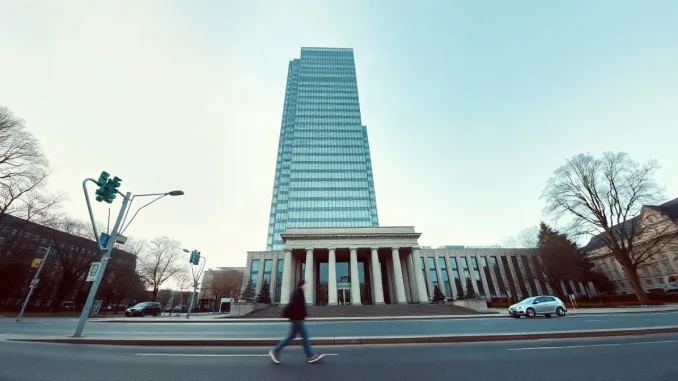 The European Central Bank headquarters tower in Frankfurt, where digital euro AI payment workshops will be held in 2027.