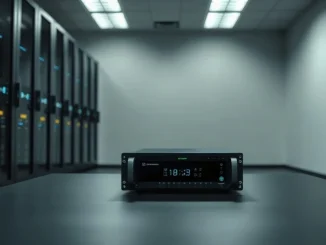 Institutional cryptocurrency custody hardware in a secure server room