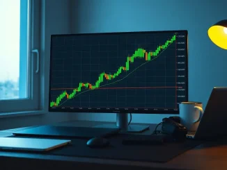 Trading monitor showing Bitcoin's third-quarter price chart rising against high Treasury yields