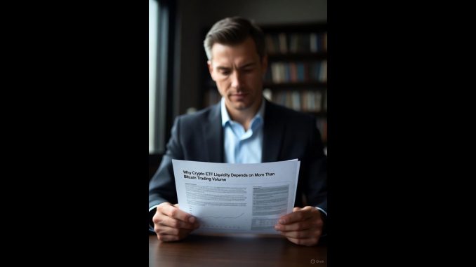 Why Crypto ETF Liquidity Depends on More Than Bitcoin Trading Volume