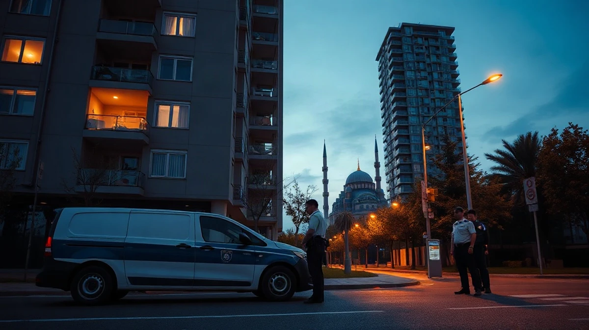 Dawn view of a Beşiktaş residential building in Istanbul where HEX founder Richard Heart was reportedly detained