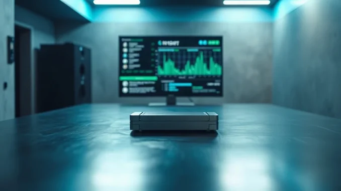 US government Bitcoin transfer to Coinbase Prime custody depicted with a hardware wallet in a vault